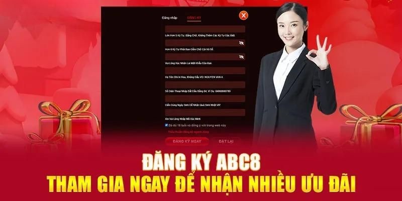 Đăng ký ABC8 người chơi sẽ nhận được rất nhiều lợi ích